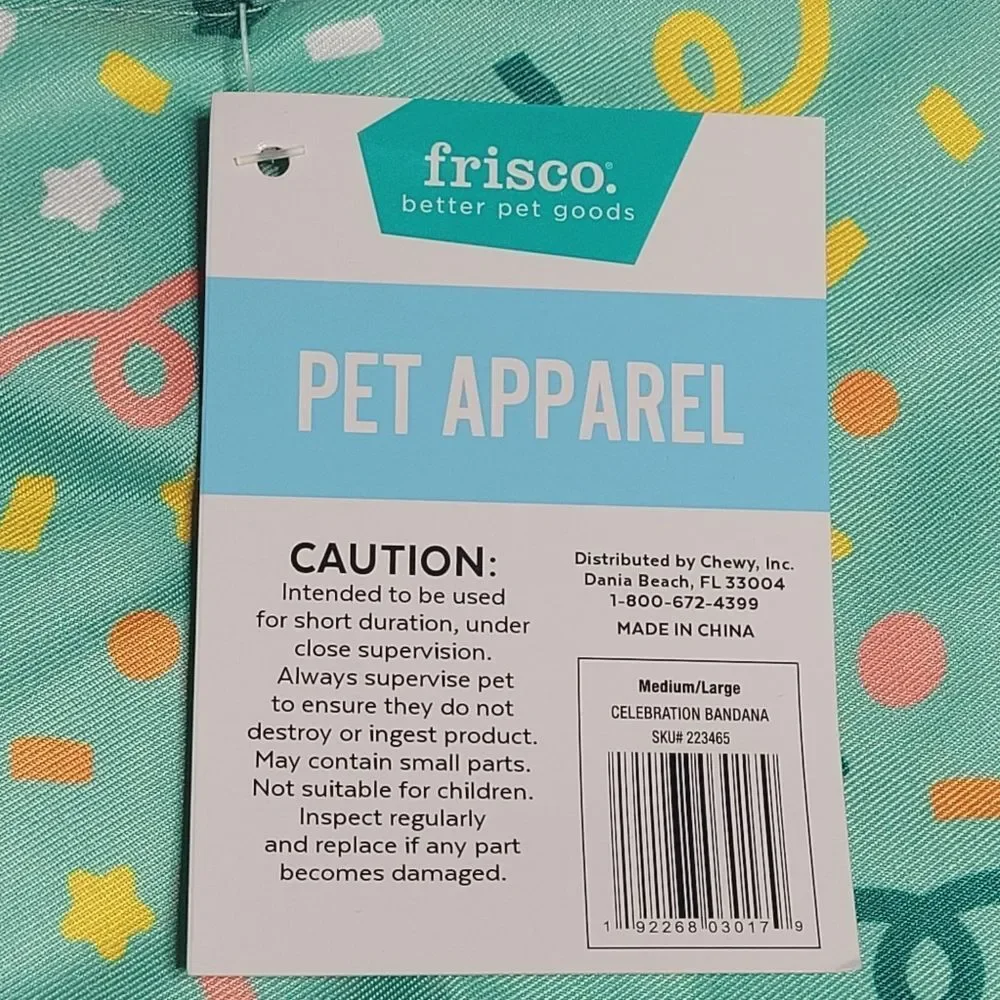 Frisco Pet Bandana Celebration Confetti Holiday Birthday M - L Dog Cat New